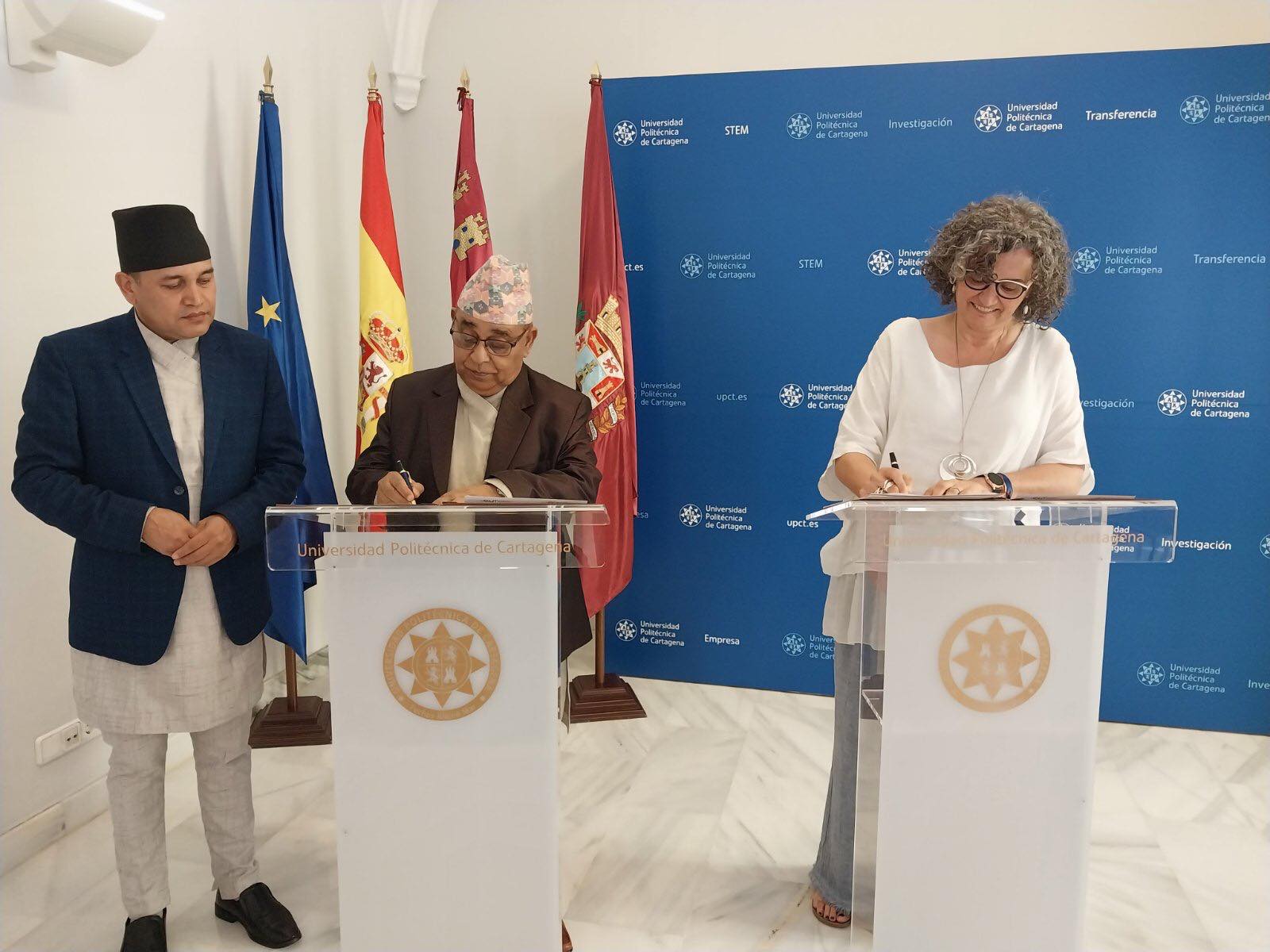 पोखरा विश्वविद्यालयको पोलिटेक्निक अफ कार्टेजेना र युरोपियन युनिभर्सिटी अफ टेक्नोलोजीसित सम्झौता